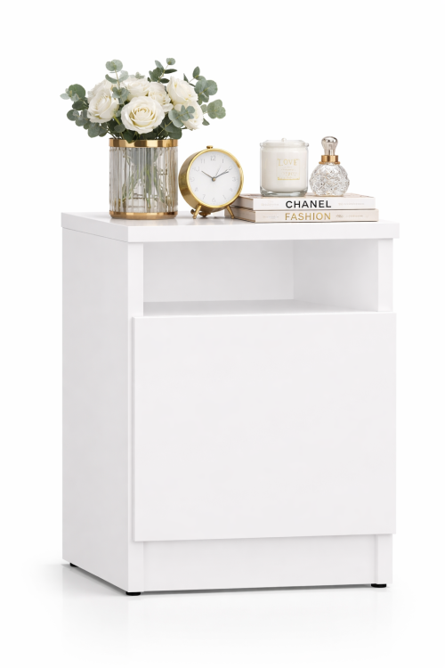 SZAFKA BIAŁA NOCA DO SYPIALNI STOLIK NOCNY OTWIERANA TIP ON.png