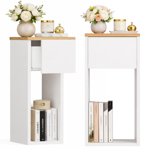 szafka nocna biała i dąb szuflada i półka sypialnia.png