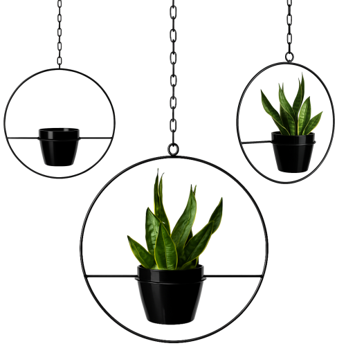 kwietnik na ścianę wiszący metalowy czarny doniczka.png