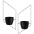 kwietnik scienny na sciane wiszący 3 d czarny loft metalowy.png