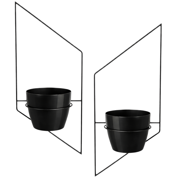 kwietnik scienny na sciane wiszący 3 d czarny loft metalowy.png