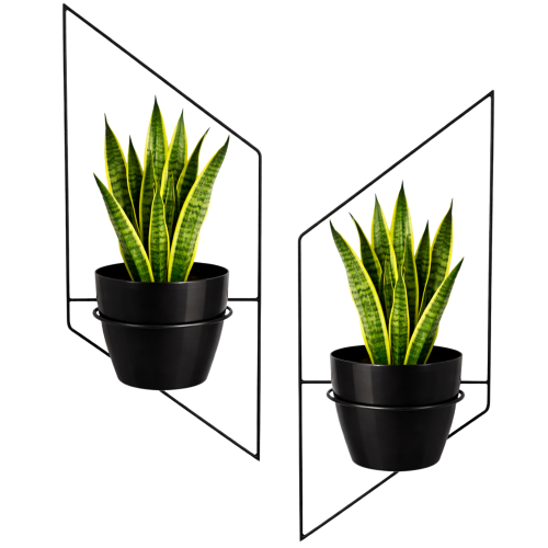 kwietnik na sciane metalowy wisżacy ścienny czarny.png