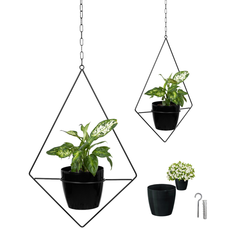 kwietnik-diament-wiszący-czarny-bialy