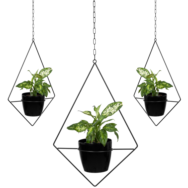 kwietnik na ścianę metalowy wiszący diament doniczka wiszaca