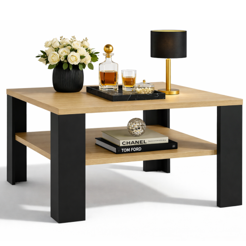 STOLIK DĄB ARTISAN Z PÓŁKA CZARNE NOGI NWOOWCZESNY SALON.png