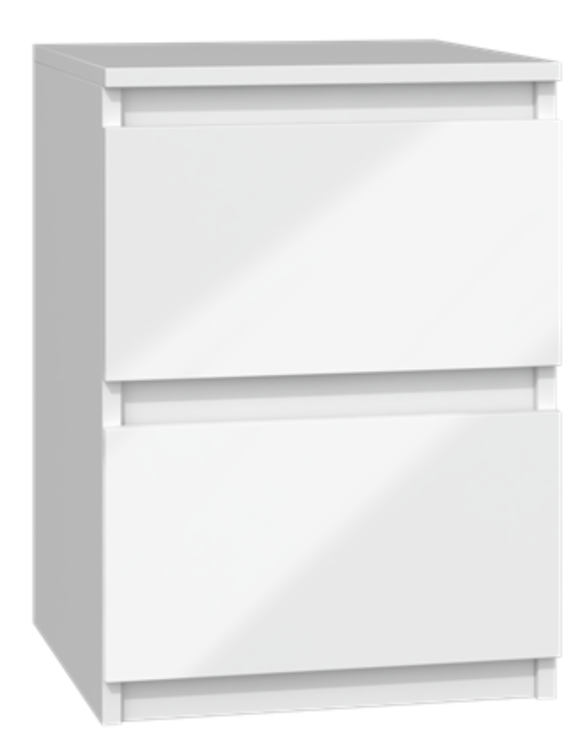 szafka nocna do sypilani dwie szuflady biały połysk .png