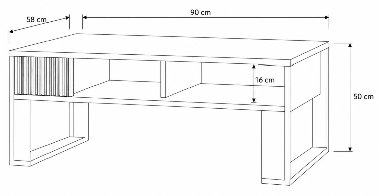 Nowoczesna ława kawowa loft dąb artisan i czarna do salonu.png