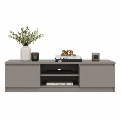 Nowoczesna szafka RTV 140 cm w kolorze glina do salonu loft