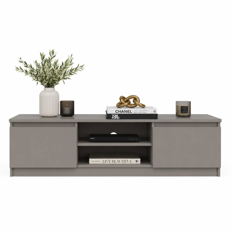 Nowoczesna szafka RTV 140 cm w kolorze glina do salonu loft