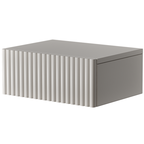 Szafka nocna wisząca KASZMIR z ryflowanym frontem i pojemną szufladą. Nowoczesny stolik nocny do sypialni wykonany z wysokiej jakości materiałów. Elegancki design idealny do wnętrz glamour, japandi i modern classic.