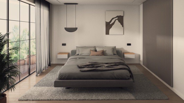 Wisząca szafka nocna premium biała+dąb AD Home